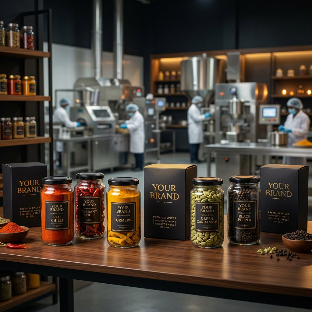 Private label spices India manufacturing process at 365 Spicery certified facility