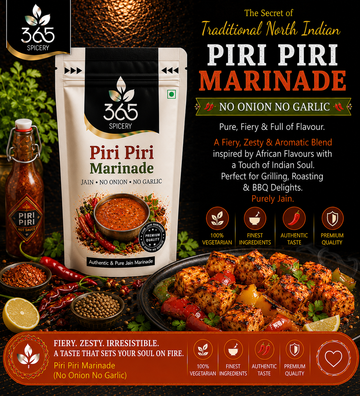 Piri Piri Marinade | No Onion No Garlic | Jain-Friendly | Spicy & Tangy | For Jain Snacks | 365 Spicery