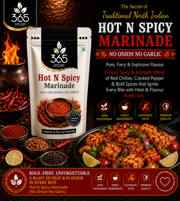Hot N Spicy Marinade | No Onion No Garlic | Jain-Friendly | Bold Heat | No Artificial Colours | 365 Spicery