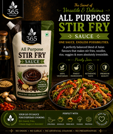 All Purpose Stir Fry Sauce | Jain-Friendly No Onion No Garlic | Gluten-Free | Premium Quality | 365 Spicery