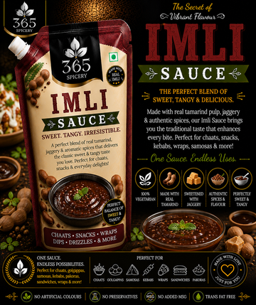 Imli Sauce Powder Mix | Jain-Friendly No Onion No Garlic | Gluten-Free | No Artificial Colours | 365 Spicery