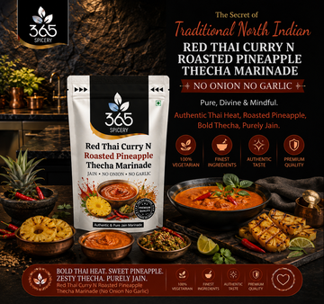 Red Thai Curry N Roasted Pineapple Thecha Marinade | No Onion No Garlic | Jain-Friendly | 365 Spicery