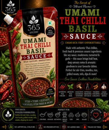 Umami Thai Chilli Basil Sauce Powder Mix | Jain-Friendly No Onion No Garlic | Premium Quality | 365 Spicery