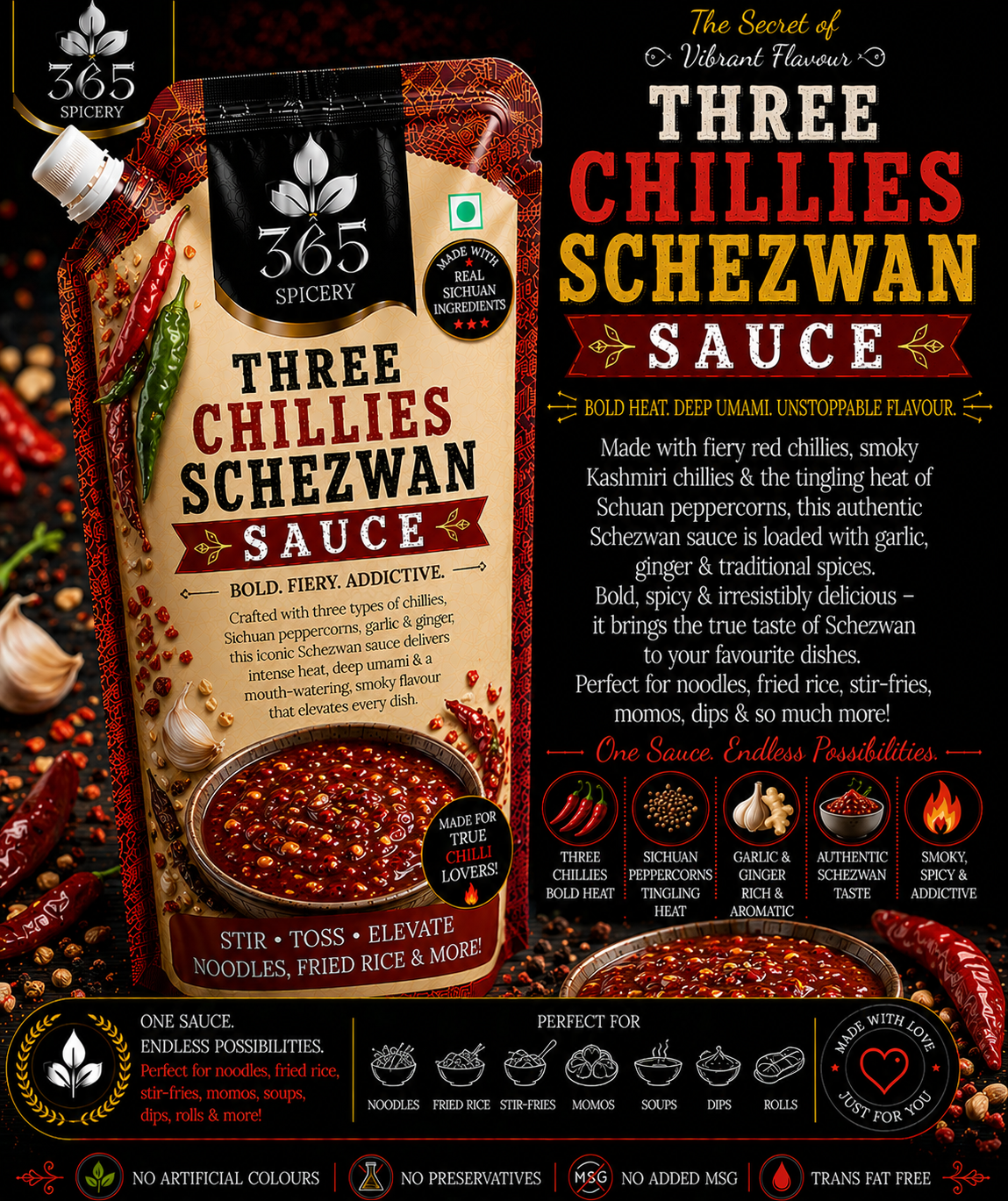Three Chillies Schezwan Sauce