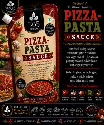 Pizza-Pasta Sauce Powder Mix | No Onion No Garlic | Jain-Friendly | No Artificial Colours | Authentic Italian Taste | 365 Spicery