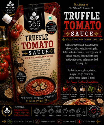 Truffle Tomato Sauce Powder Mix | No Onion No Garlic | Jain-Friendly | Rich Gravy Base | Natural Ingredients | 365 Spicery