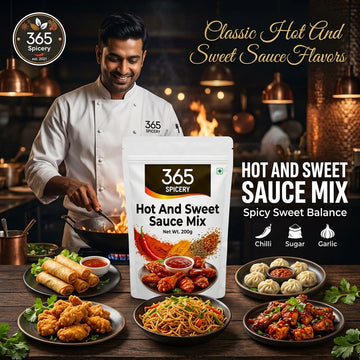 Hot & Sweet Sauce Powder Mix | No Onion No Garlic | Jain-Friendly | Gluten-Free | Premium Quality Stir-Fry Base | 365 Spicery