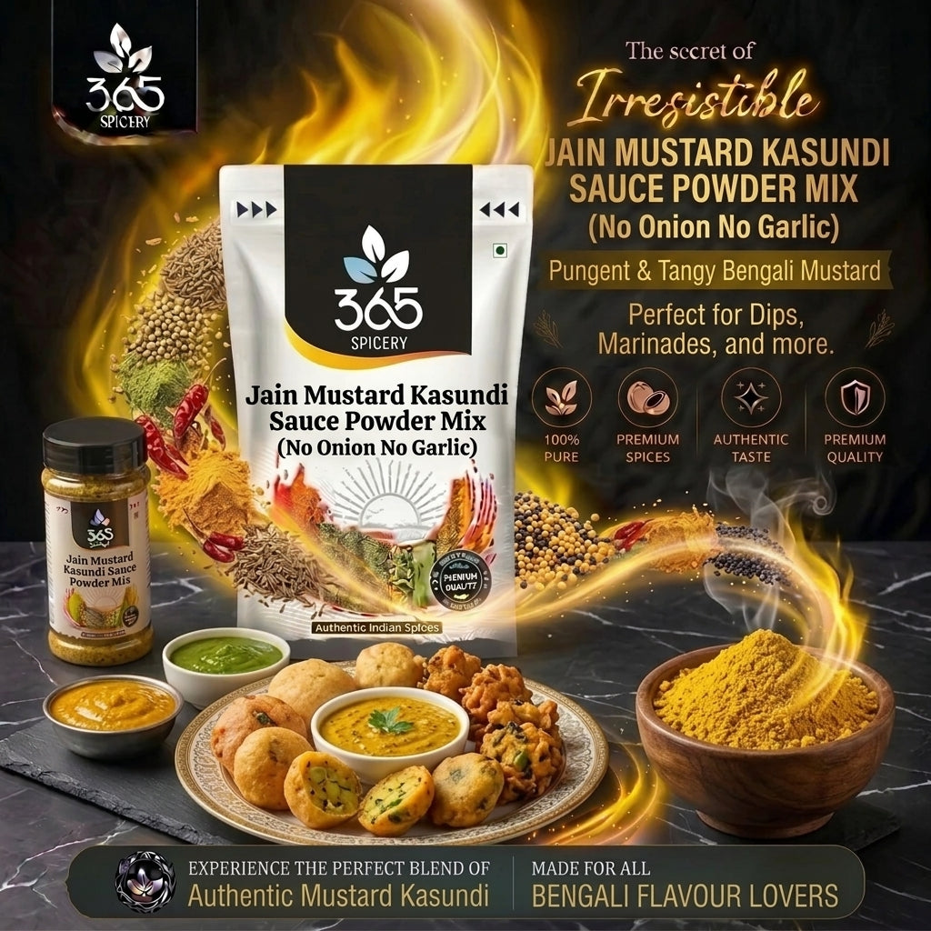 Jain Mustard Kasundi Sauce Powder Mix | No Onion No Garlic | Natural Ingredients | No Artificial Colours | 365 Spicery