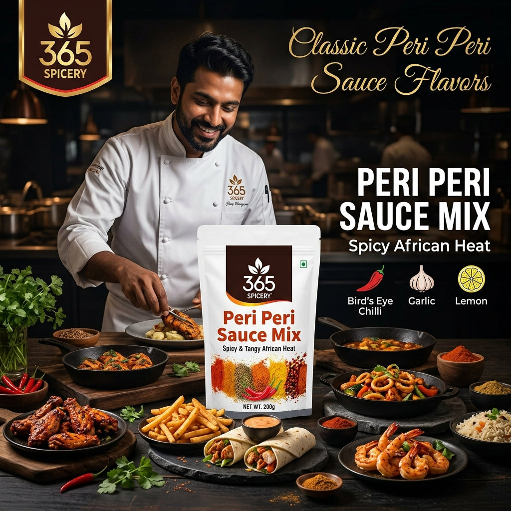 Peri Peri Sauce Powder Mix | Jain-Friendly No Onion No Garlic | Natural Ingredients | No MSG | 365 Spicery