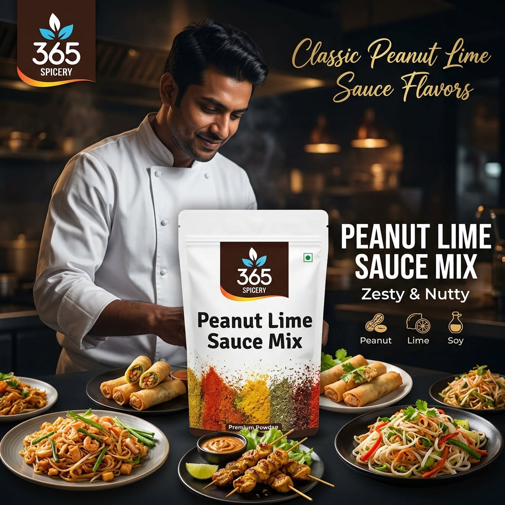 Peanut + Lime Sauce Powder Mix | Jain-Friendly No Onion No Garlic | Gluten-Free | Natural Ingredients | 365 Spicery