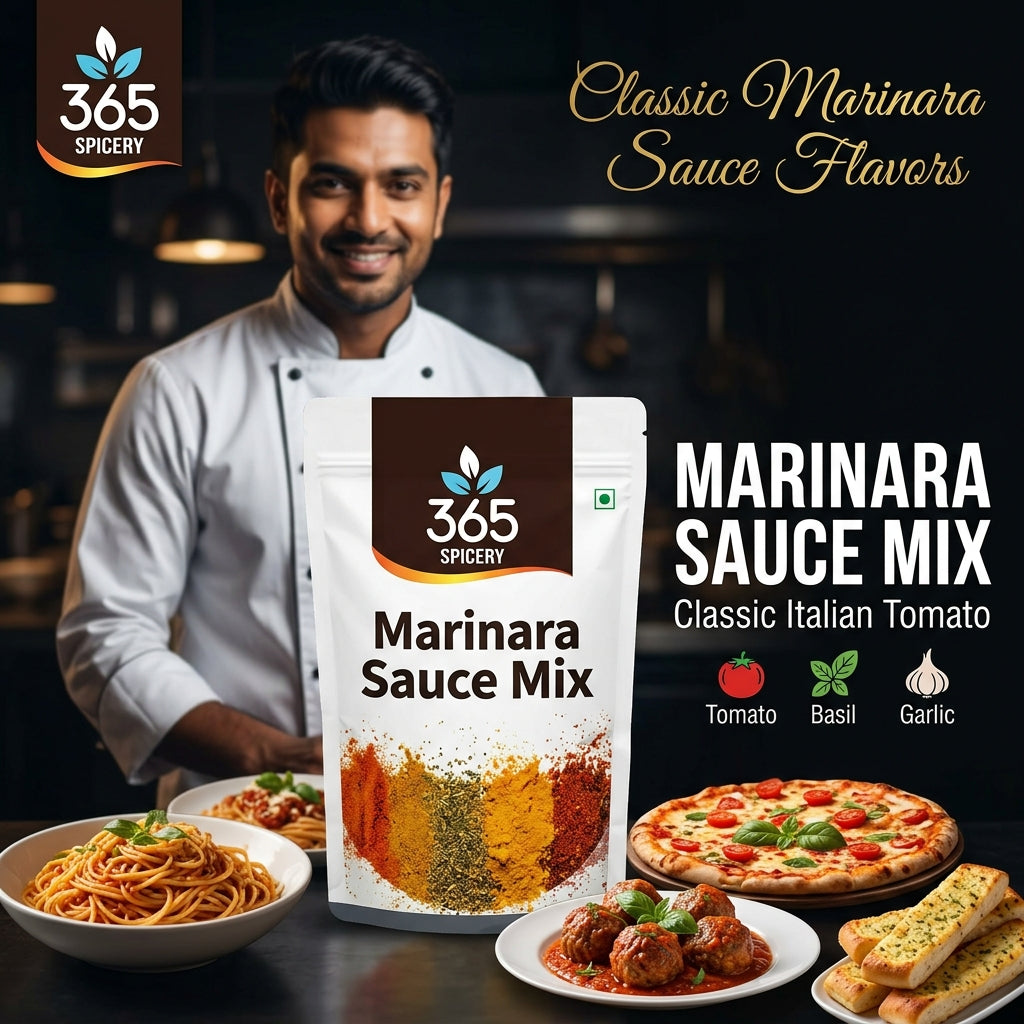Marinara Sauce Powder Mix | Jain-Friendly No Onion No Garlic | Natural Ingredients | Premium Quality | 365 Spicery