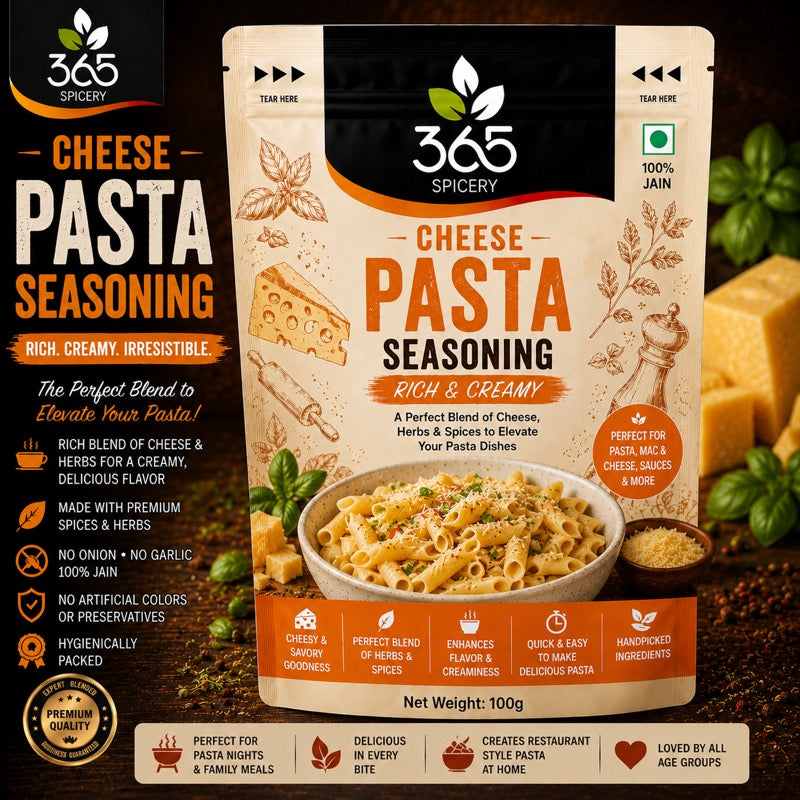 CHEESE PASTA SEASONING | Creamy Italian Style Flavour | No Artificial Colours | Gluten-Free | 365 Spicery