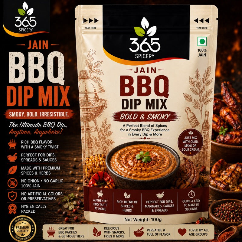 JAIN BBQ DIP MIX | No Onion No Garlic | No Artificial Flavours | Smoky Vegan Spread | 365 Spicery