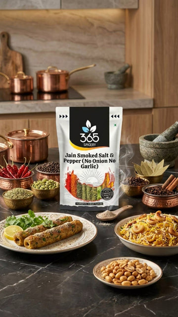 Jain Smoked Salt & Pepper | No Onion No Garlic | Jain-Friendly | Premium Quality | For Popcorn | 365 Spicery