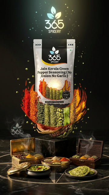 Jain Kerala Green Pepper Seasoning | No Onion No Garlic | Jain-Friendly | Vegan | For Grills | 365 Spicery
