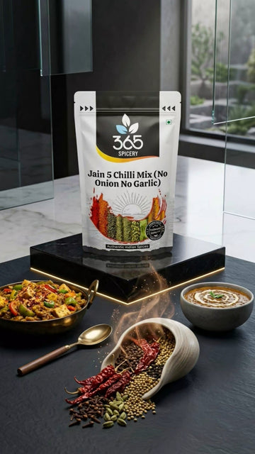 Jain 5 Chilli Mix | No Onion No Garlic | Jain-Friendly | No Artificial Colours | For Fries & Grills | 365 Spicery
