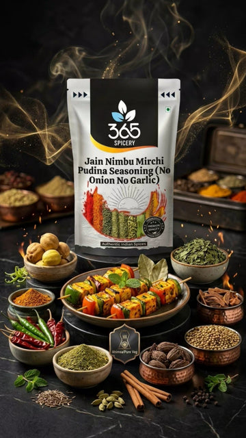 Jain Nimbu Mirchi Pudina Seasoning | No Onion No Garlic | Jain-Friendly | No MSG | For Snacks | 365 Spicery