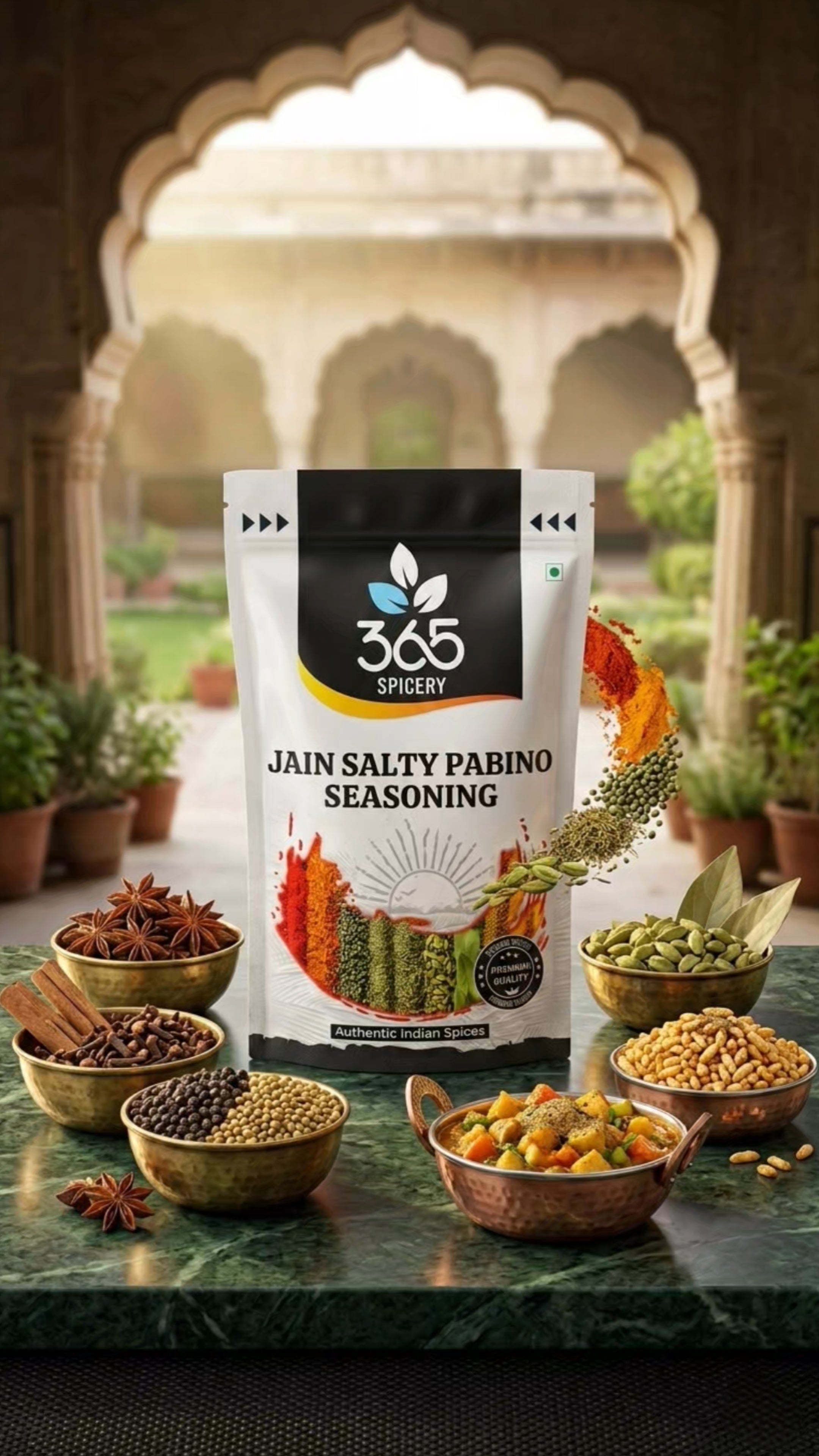 JAIN SALTY PABINO SEASONING | No Onion No Garlic | Jain-Friendly | Premium Quality | Unique Savory | 365 Spicery