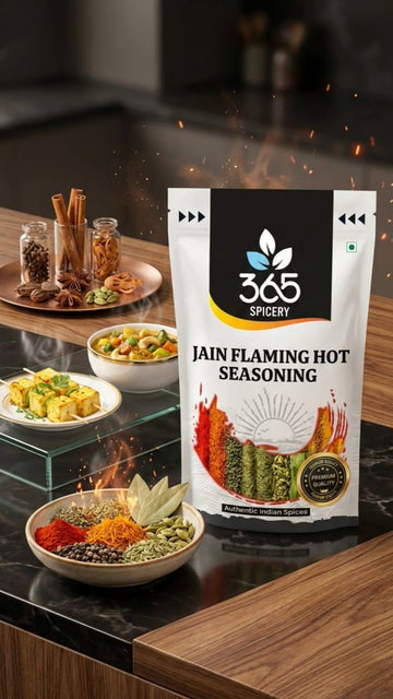 JAIN FLAMING HOT SEASONING | No Onion No Garlic | Jain-Friendly | No Artificial Colours | Intense Heat | 365 Spicery