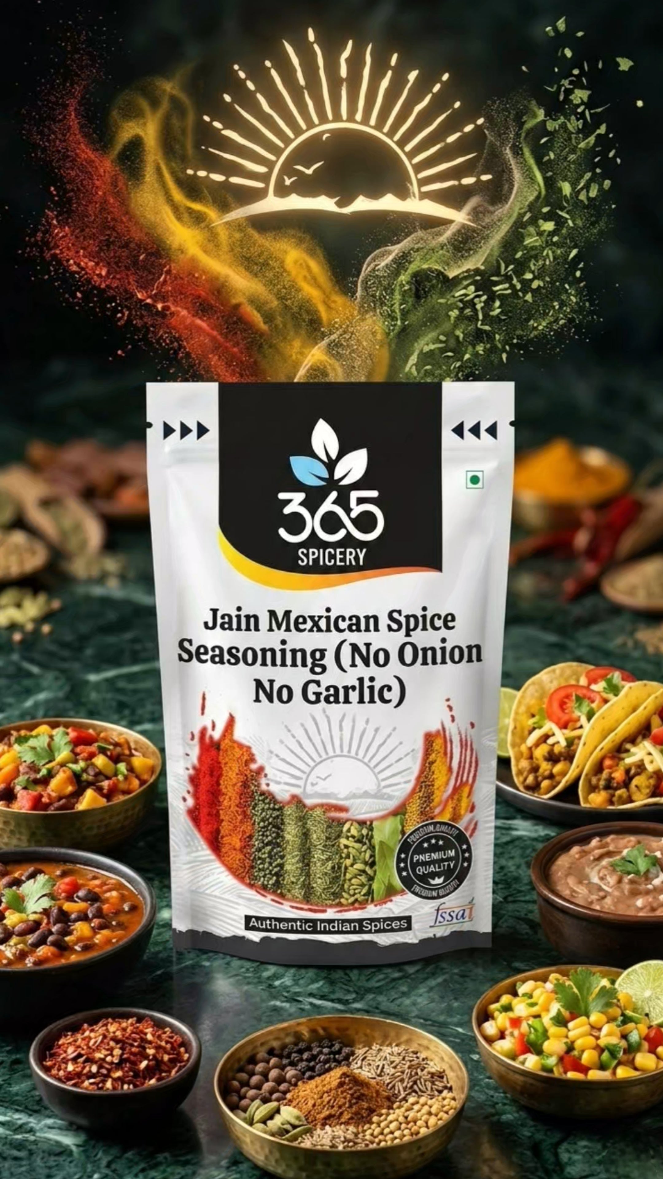 Jain Mexican Spice Seasoning | No Onion No Garlic | Jain-Friendly | No Artificial Colours | Bold Taste | 365 Spicery