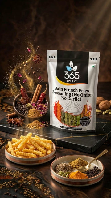 Jain French Fries Seasoning | No Onion No Garlic | Jain-Friendly | Gluten-Free | Perfect Snack Topping | 365 Spicery