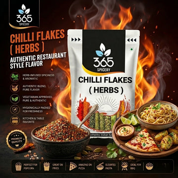 Chilli Flakes | Premium Spicy Herb Seasoning | Ideal for Pizza & Pasta | No Artificial Flavours | Vegan | 365 Spicery