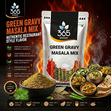 Green Gravy Masala mix | Fresh Herb-Based Curry Blend | Natural Ingredients | No MSG | Made in India | 365 Spicery