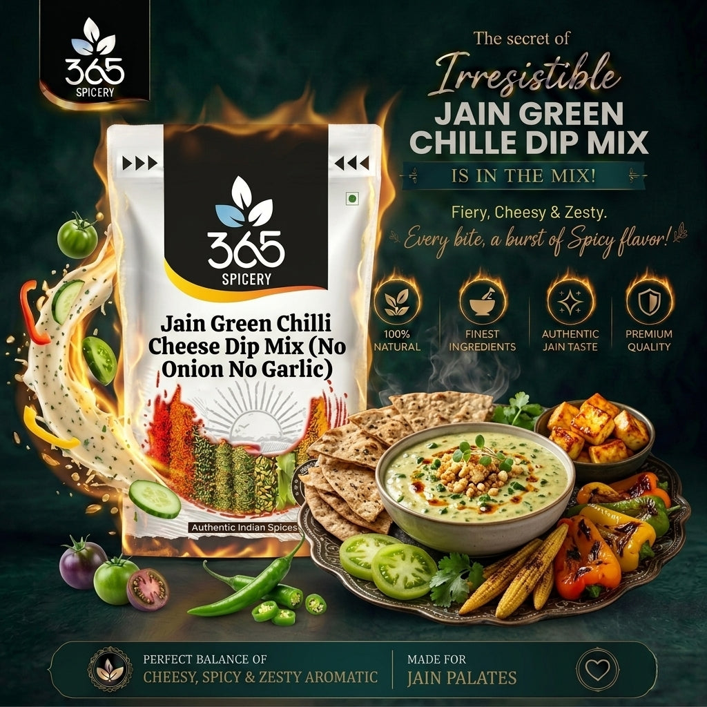 JAIN GREEN CHILLI CHEESE DIP MIX (No Onion No Garlic) — 365 Spicery