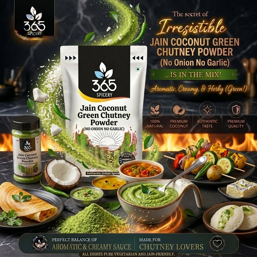 Jain Coconut Green Chutney Powder (No Onion No Garlic) — 365 Spicery