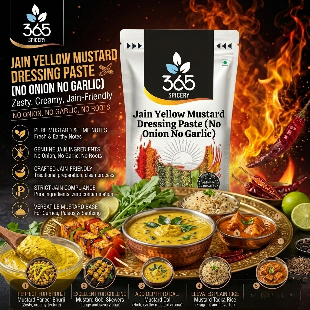 JAIN YELLOW MUSTARD DRESSING PASTE (No Onion No Garlic) — 365 Spicery