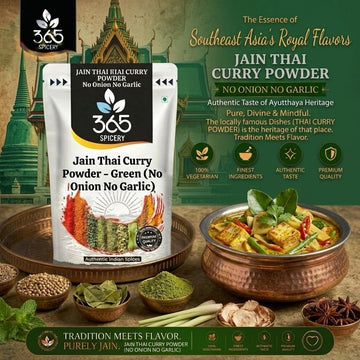 Jain Thai Curry Powder - Green | No Onion No Garlic | Jain-Friendly | Vegan Exotic Seasoning | 365 Spicery