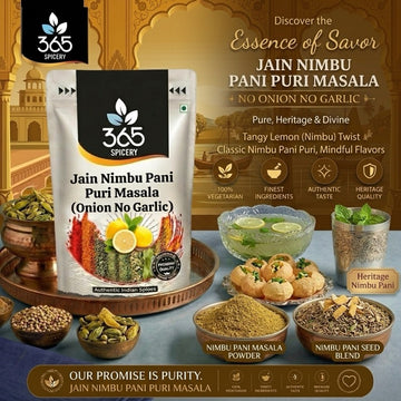 Jain Nimbu Pani Puri Masala | No Onion No Garlic | Jain-Friendly | Lemon Zest Seasoning | 365 Spicery