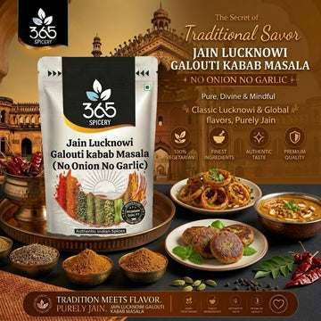 Jain Lucknowi Galouti kabab Masala | No Onion No Garlic | Jain-Friendly | Royal Fragrant Blend | 365 Spicery