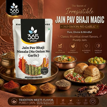 Jain Pav Bhaji Masala | No Onion No Garlic | Jain-Friendly | Premium Quality | Traditional Recipe | 365 Spicery