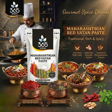 MAHARASHTRIAN RED VATAN | Spicy Curry Base | Vegan | No MSG | Traditional Indian Blend | 365 Spicery
