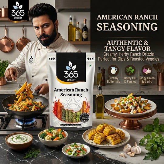 AMERICAN RANCH SEASONING | Creamy Herb Snack Topping | Gluten-Free | No MSG | 365 Spicery