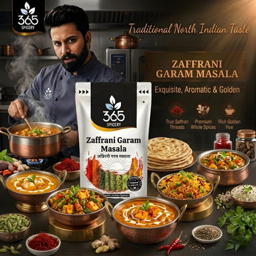 Zaffrani Garam Masala | Premium Saffron Infused Blend | Natural Ingredients | Gluten-Free | 365 Spicery
