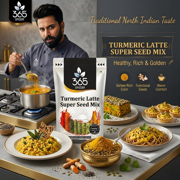 Turmeric latte - Super Seed Mix | Healthy Golden Milk Beverage Blend | Vegan | No Artificial Flavours | 365 Spicery