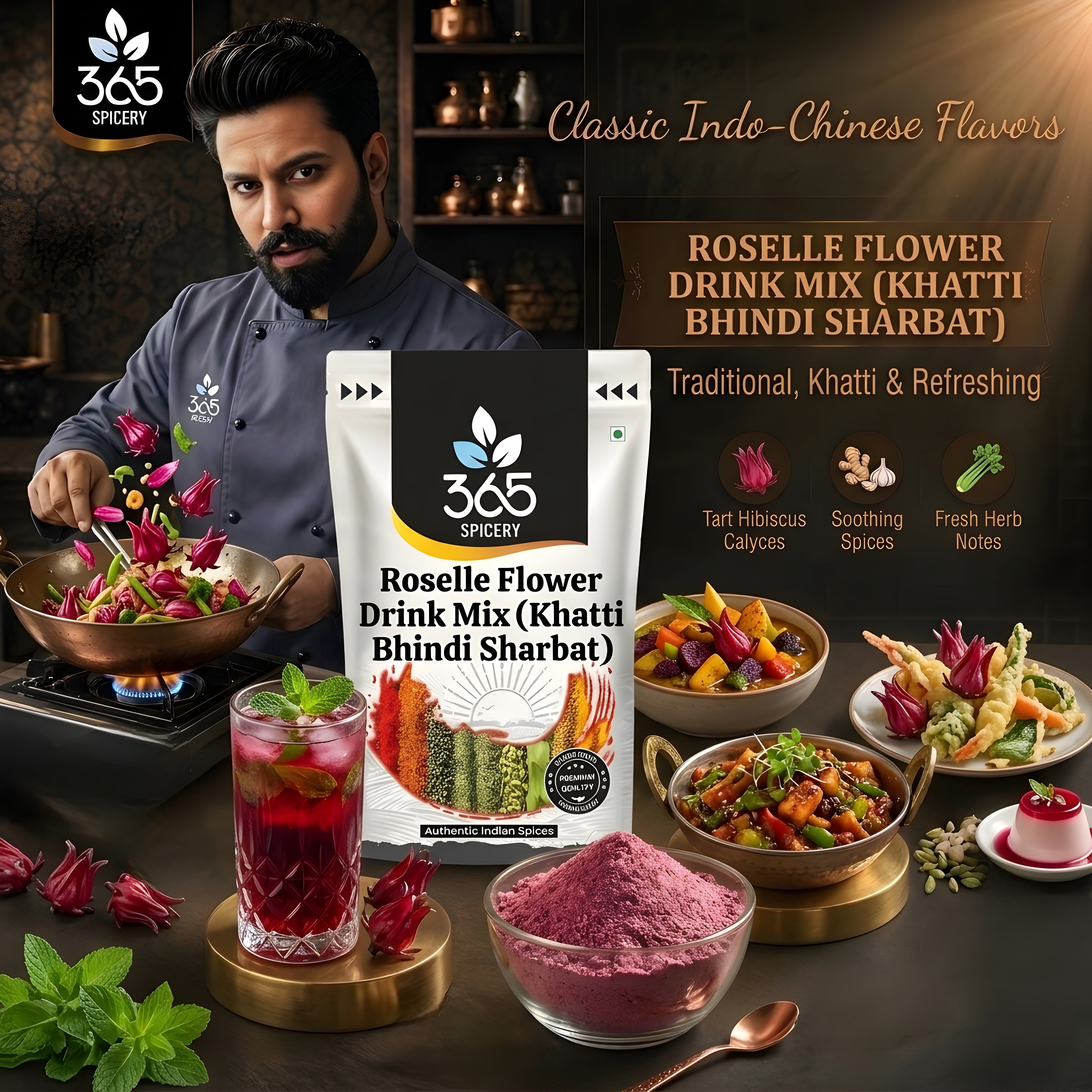Roselle Flower Drink Mix (Khatti Bhindi Sharbat)