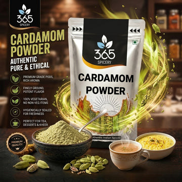 Cardamom Powder | Elaichi | Sweet Aromatic Spice | Premium Quality | No Artificial Colours | 365 Spicery