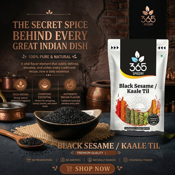Black Sesame Seeds | Premium Kaale Til | Natural Ingredients | Vegan | Nutrient-Rich Indian Spice | 365 Spicery