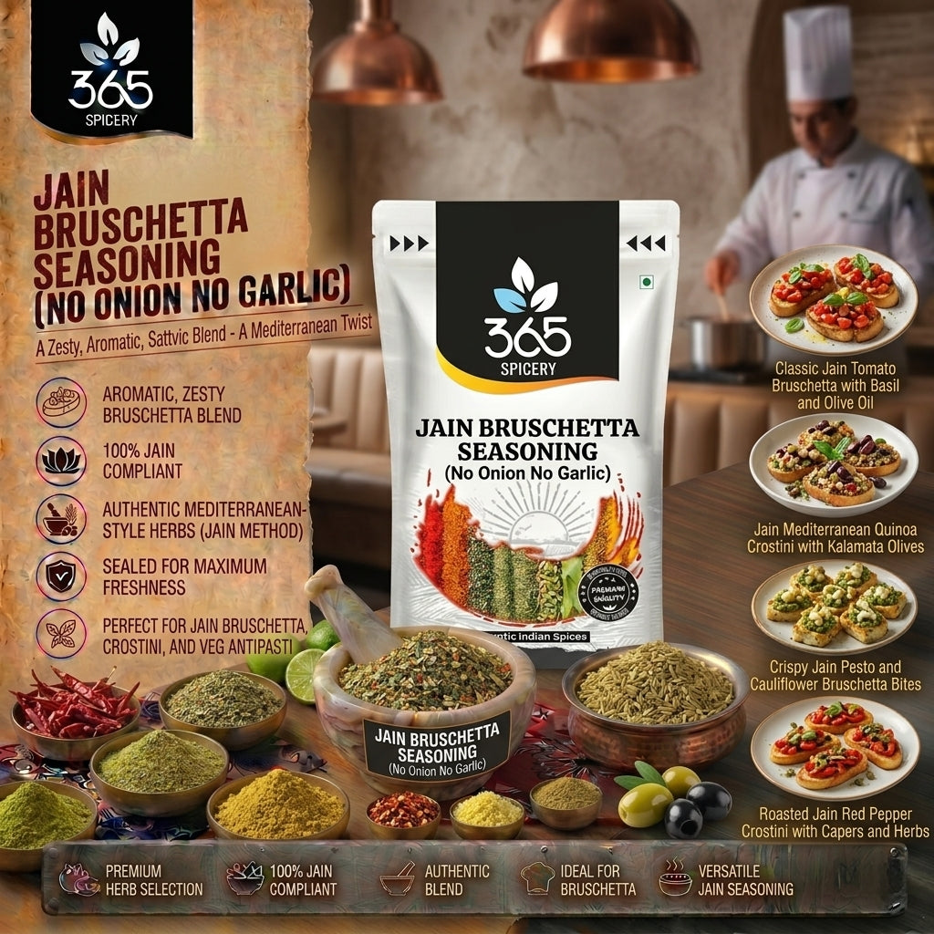 Jain Mediterranean Seasoning | No Onion No Garlic | Herb-Infused Grill Rub | Natural | 365 Spicery