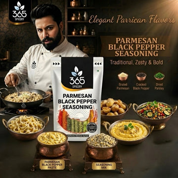 PARMESAN BLACK PEPPER SEASONING | Savoury Snack Blend | Premium Quality | No Artificial Flavours | 365 Spicery