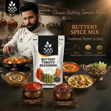 Jain Buttery Tomato Seasoning | No Onion No Garlic | Jain-Friendly | No Artificial Flavours | For Popcorn | 365 Spicery