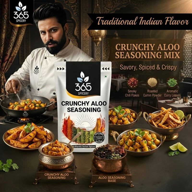 CRUNCHY ALOO SEASONING | Perfect Potato & Snack Blend | Vegan | No Artificial Colours | 365 Spicery
