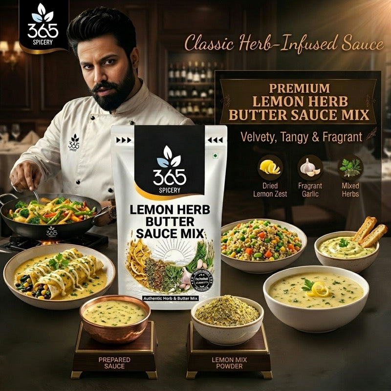 LEMON HERB BUTTER SAUCE MIX | Zesty Finishing Blend | Natural Ingredients | Gluten-Free | 365 Spicery