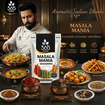 MASALA MANIA SEASONING | Bold Indian Street Food Spice | Vegan | No Artificial Flavours | 365 Spicery