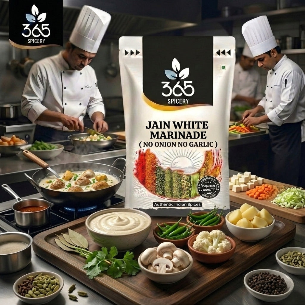 Jain White Marinade | No Onion No Garlic | Mild Creamy Grill Spice | No Artificial Flavours | 365 Spicery