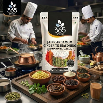 Jain Cardamom Ginger Tea Seasoning | Aromatic Beverage Mix | Natural Ingredients | Vegan | 365 Spicery
