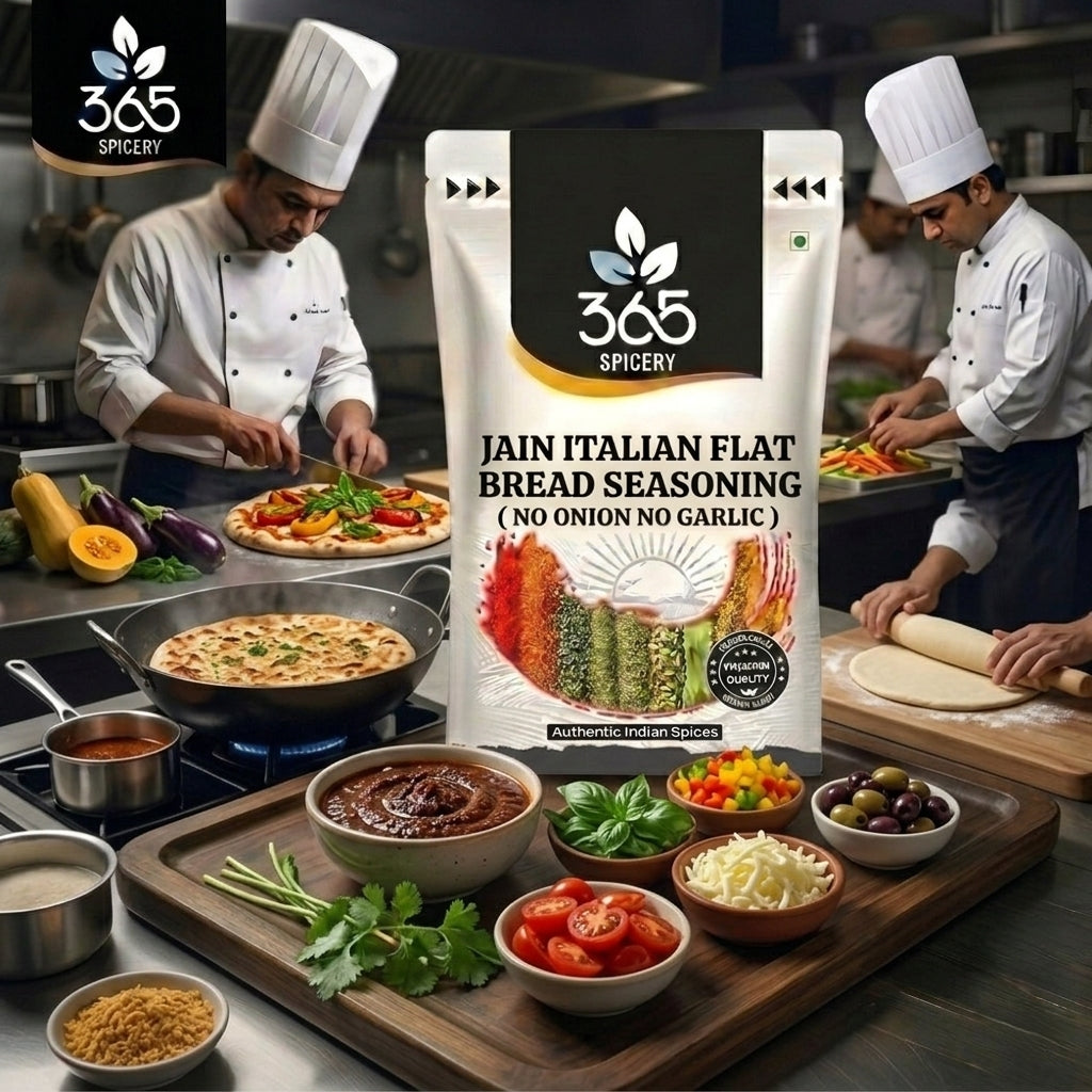 Jain Italian Flat Bread Seasoning | No Onion No Garlic | Vegan | Gluten-Free | Premium Quality | 365 Spicery